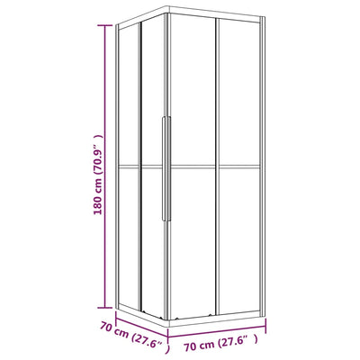 Duschkabine ESG Matt 70x70x180 cm