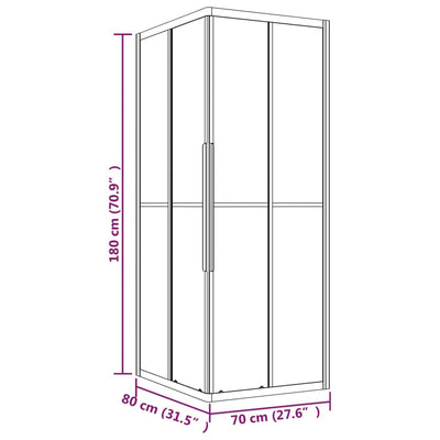 Duschkabine ESG Matt 80x70x180 cm