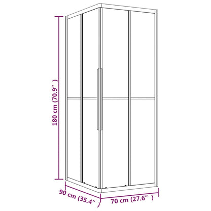 Duschkabine ESG Matt 90x70x180 cm