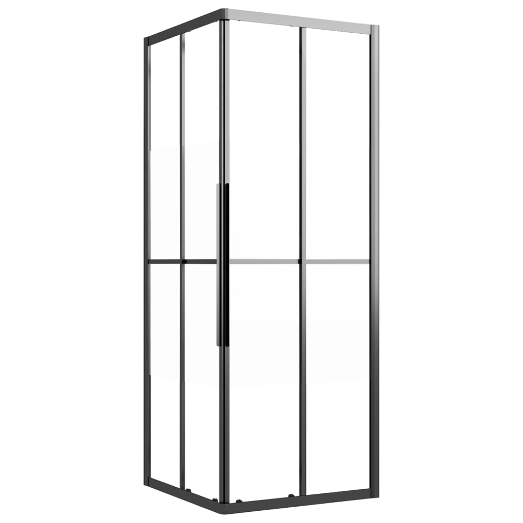 Duschkabine Halbmatt ESG 80x80x180 cm Schwarz