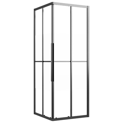 Duschkabine Halbmatt ESG 80x80x180 cm Schwarz