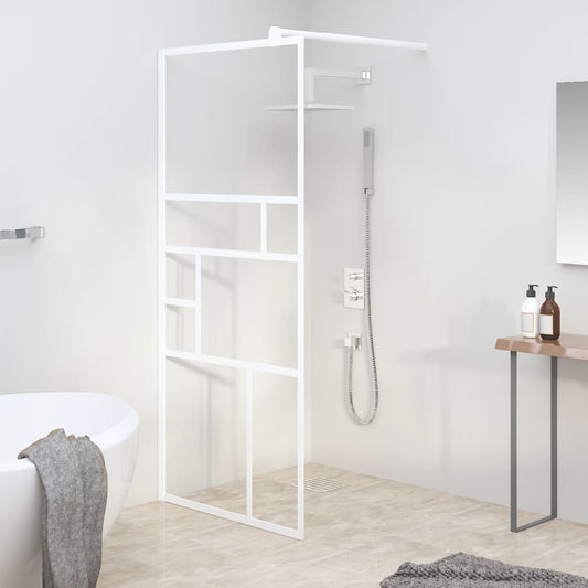 Duschwand für Walk-In Dusche 90x195 cm ESG-Glas Weiß