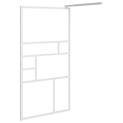 Duschwand für Walk-In Dusche 100x195 cm ESG-Glas Weiß