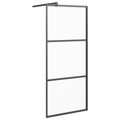 Duschwand für Walk-In Dusche 80x195 cm ESG Mattiert Schwarz