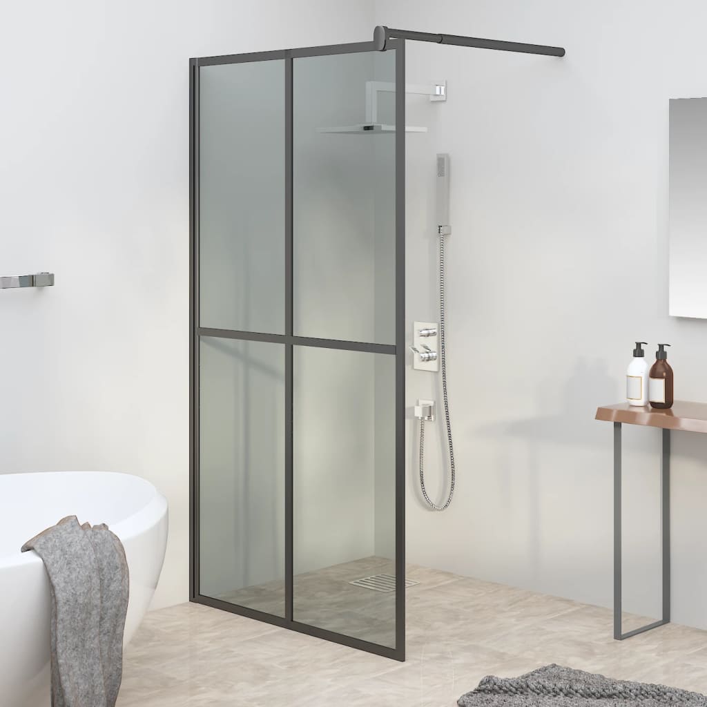 Duschwand für Walk-in Dusche 100x195cm Dunkles Sicherheitsglas