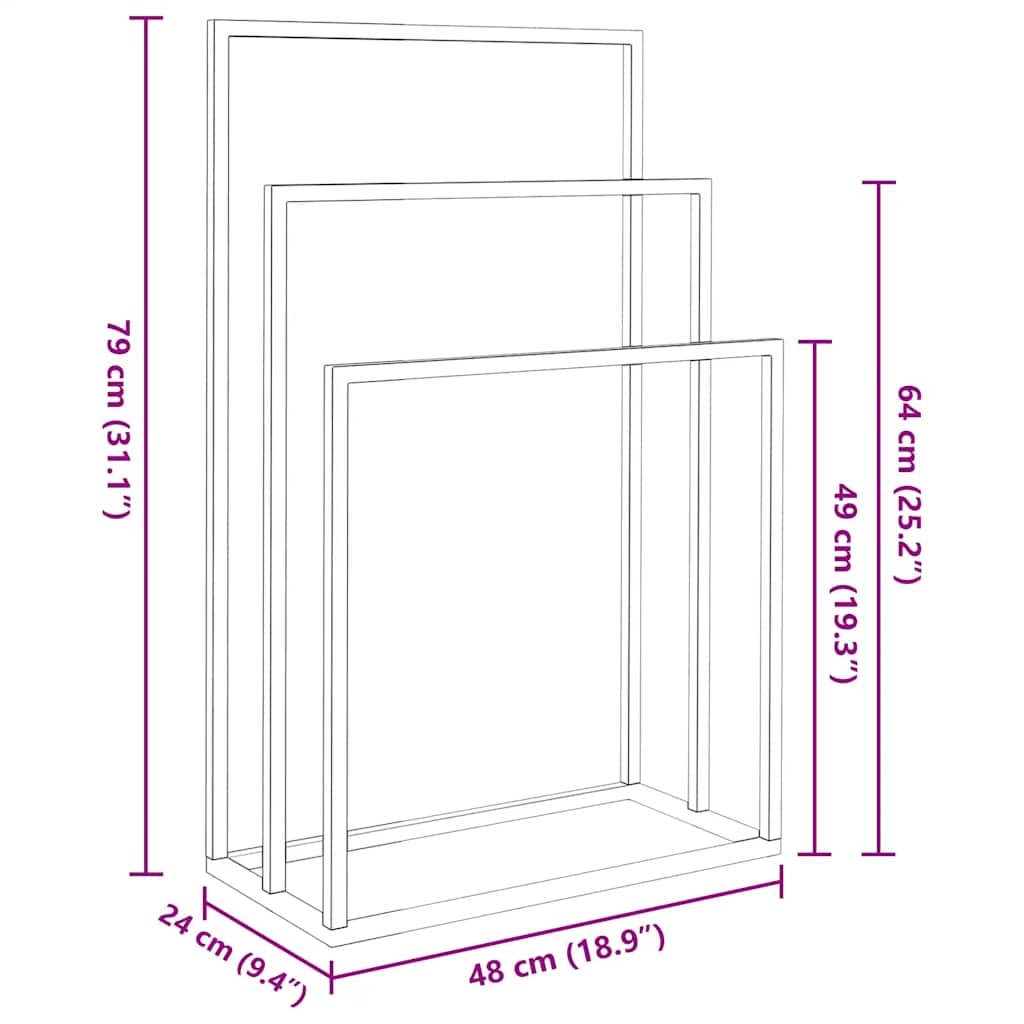Portasciugamani, bianco, 48x24x79 cm, ferro