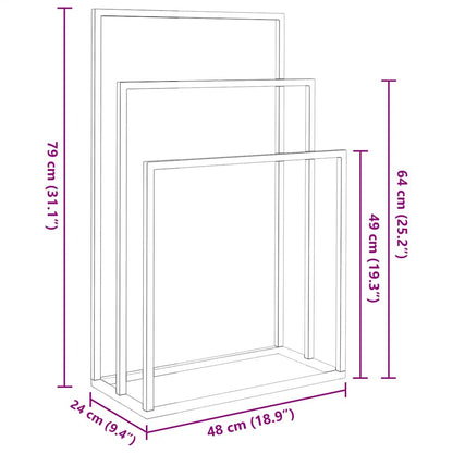 Portasciugamani, bianco, 48x24x79 cm, ferro