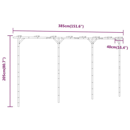 Pergola Bambus 385x40x205 cm