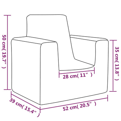 Kindersofa Blau Weich Plüsch