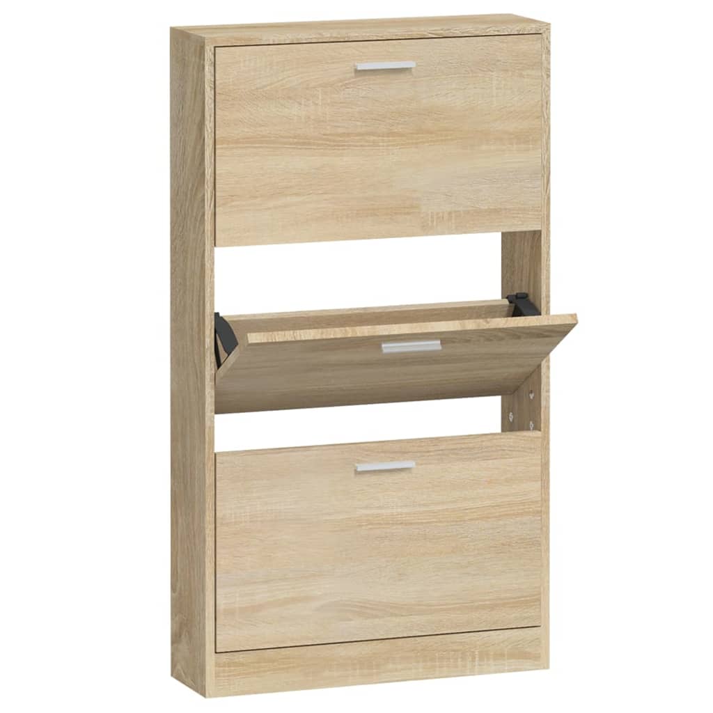 Schuhschrank Eichen-Optik 59x17x108 cm Holzwerkstoff