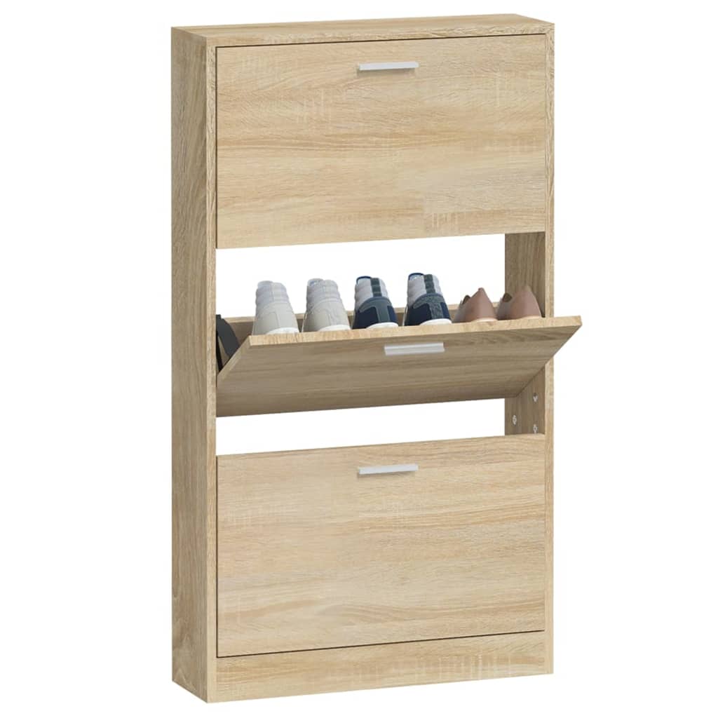 Schuhschrank Eichen-Optik 59x17x108 cm Holzwerkstoff