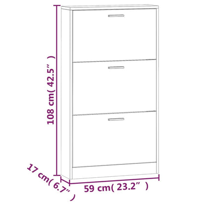 Schuhschrank Schwarz 59x17x108 cm Holzwerkstoff