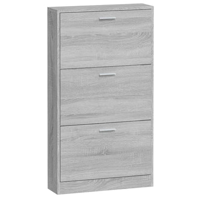 Schuhschrank Grau Sonoma 59x17x108 cm Holzwerkstoff