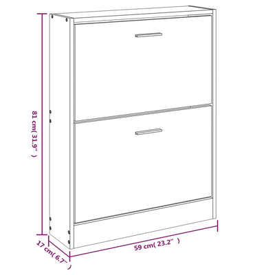 Schuhschrank Weiß 59x17x81 cm Holzwerkstoff