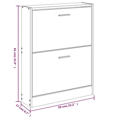 Schuhschrank Schwarz 59x17x81 cm Holzwerkstoff