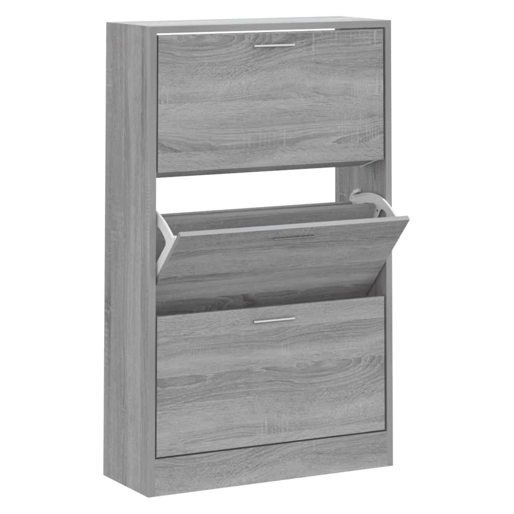 Schuhschrank Grau Sonoma 63x24x103 cm Holzwerkstoff