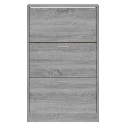 Schuhschrank Grau Sonoma 63x24x103 cm Holzwerkstoff