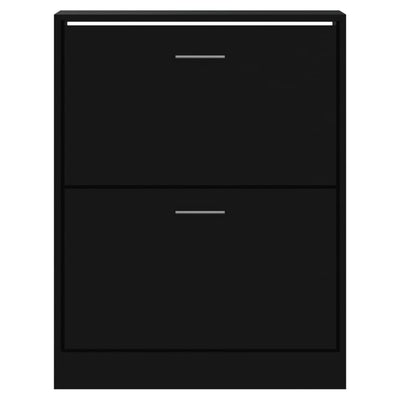 Schuhschrank Schwarz 63x24x81 cm Holzwerkstoff