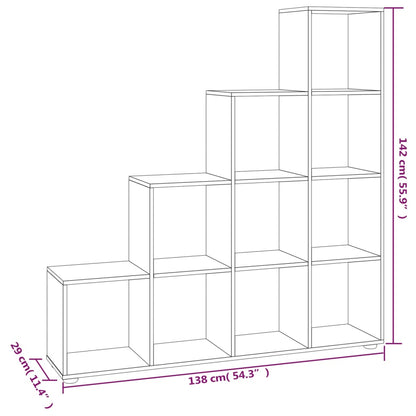 Treppenregal Hochglanz-Weiß 142 cm Holzwerkstoff