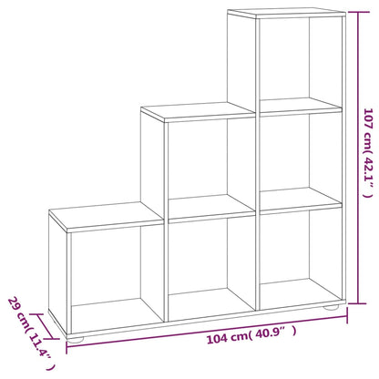 Treppenregal Hochglanz-Weiß 107 cm Holzwerkstoff