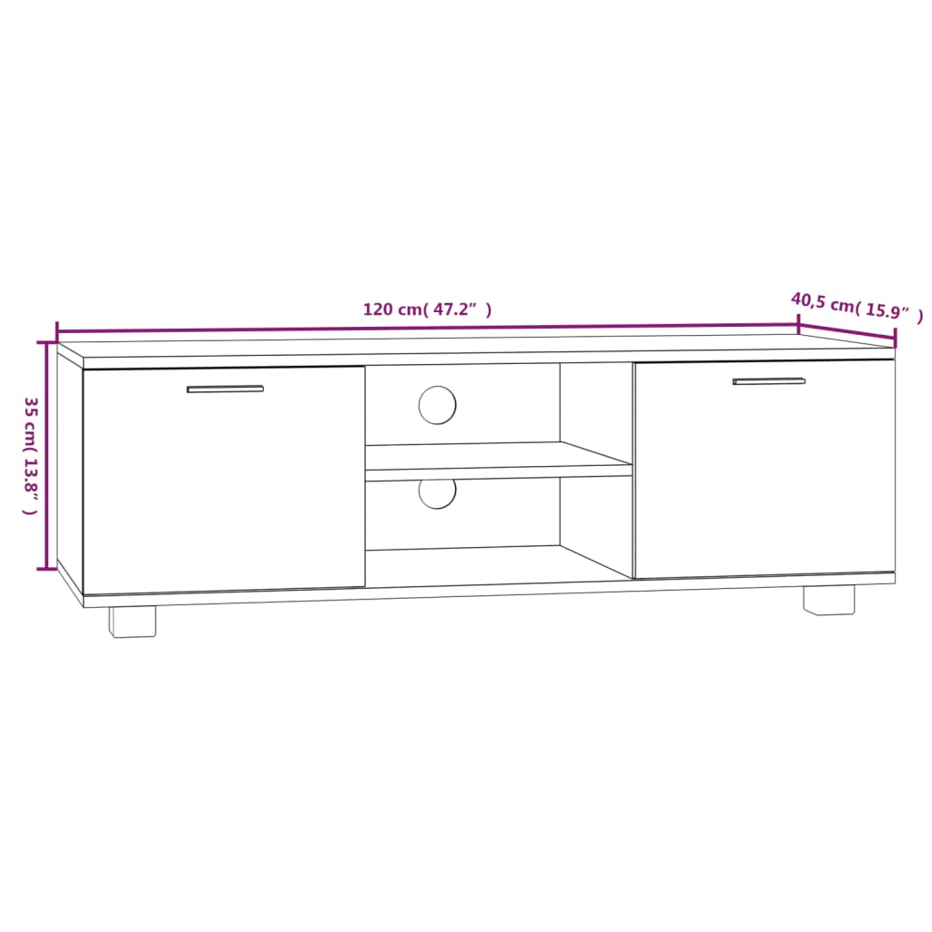 TV-Schrank Sonoma-Eiche 120x40,5x35 cm Holzwerkstoff