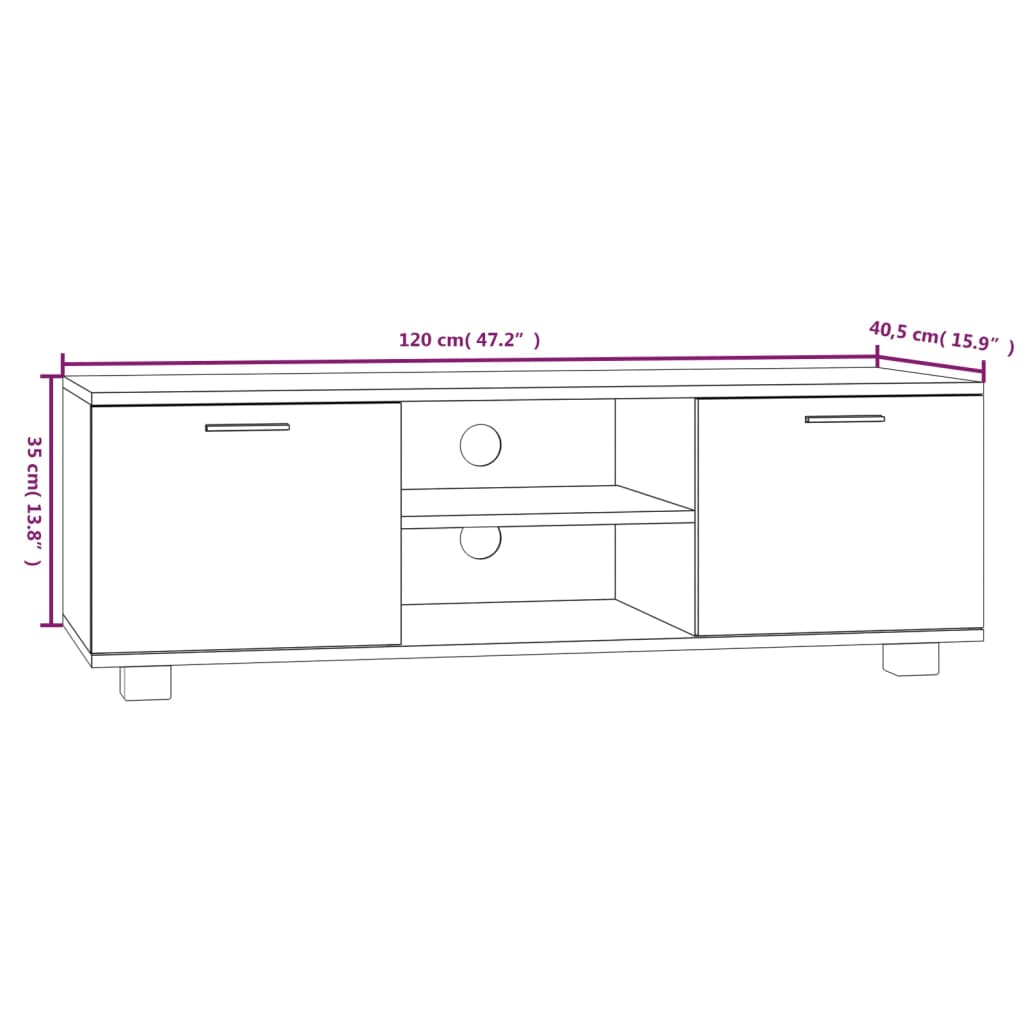 TV-Schrank Schwarz 120x40,5x35 cm Holzwerkstoff