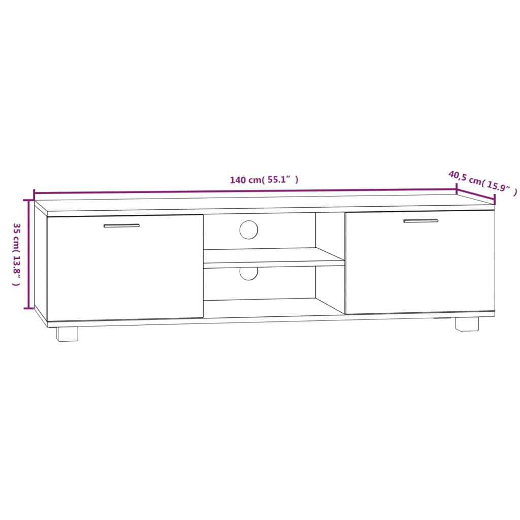 TV-Schrank Weiß 140x40,5x35 cm Holzwerkstoff