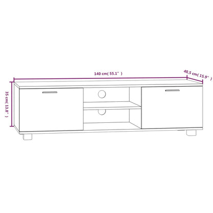 TV-Schrank Weiß 140x40,5x35 cm Holzwerkstoff