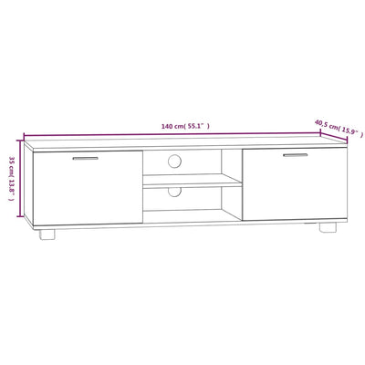 TV-Schrank Sonoma-Eiche 140x40,5x35 cm Holzwerkstoff