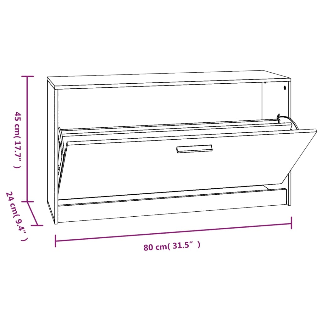 Schuhbank Betongrau 80x24x45 cm Holzwerkstoff