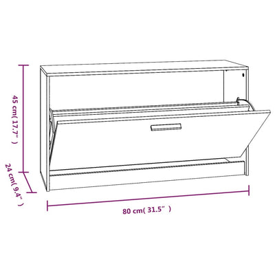 Schuhbank Betongrau 80x24x45 cm Holzwerkstoff