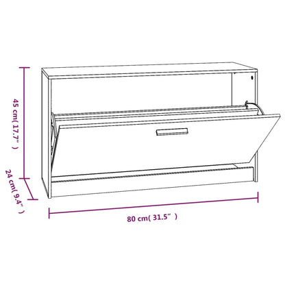 Schuhbank Braun Eichen-Optik 80x24x45 cm Holzwerkstoff