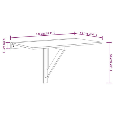 Wand-Klapptisch Betongrau 100x60x56 cm Holzwerkstoff