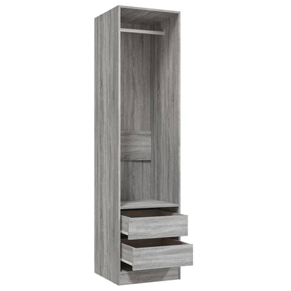 Kleiderschrank mit Schubladen Grau Sonoma 50x50x200 cm