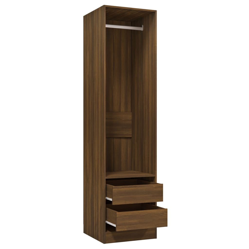 Kleiderschrank mit Schubladen Braun Eichen-Optik 50x50x200 cm