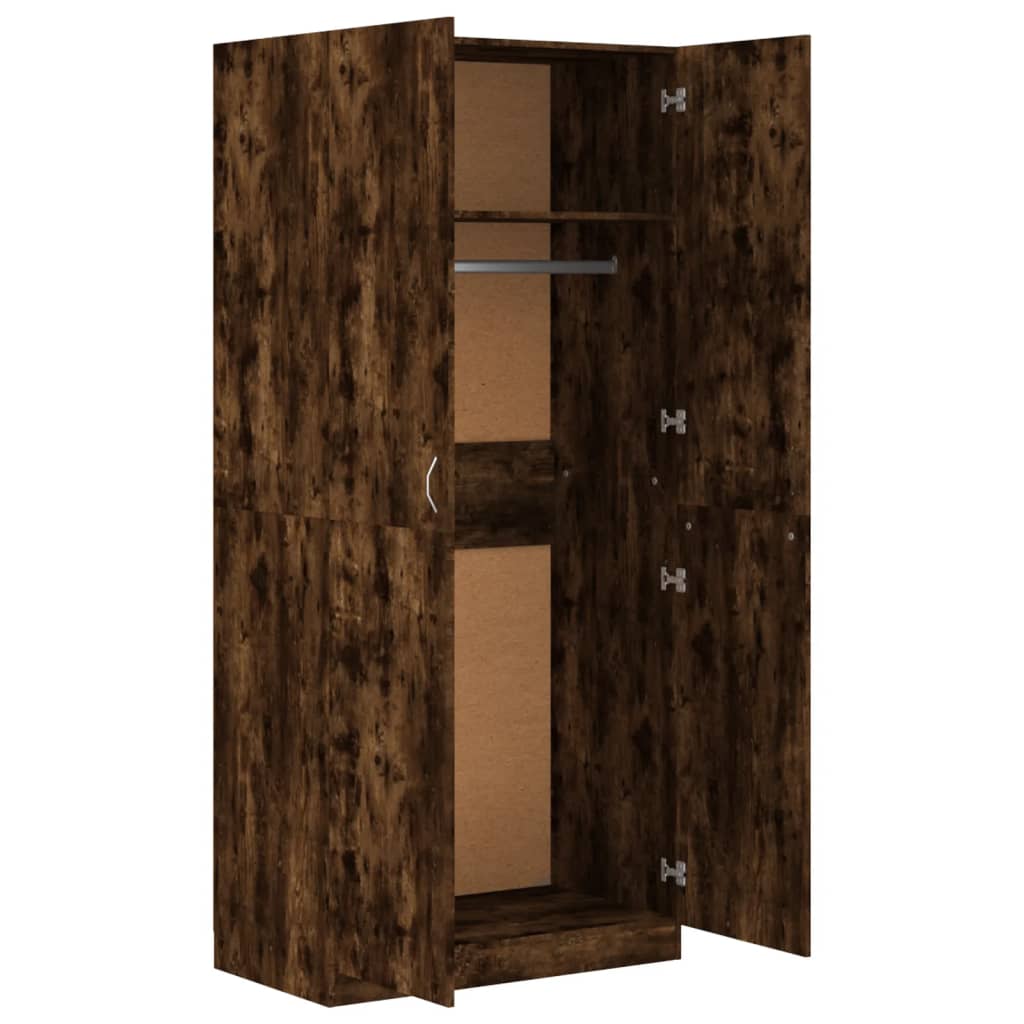 Kleiderschrank Räuchereiche 90x52x200 cm Holzwerkstoff