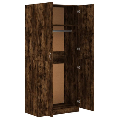 Kleiderschrank Räuchereiche 90x52x200 cm Holzwerkstoff