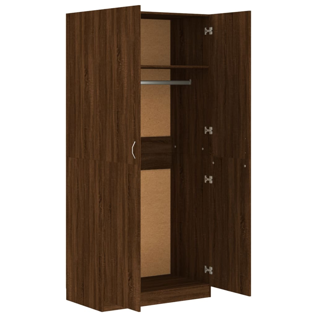 Kleiderschrank Braun Eichen-Optik 90x52x200 cm Holzwerkstoff