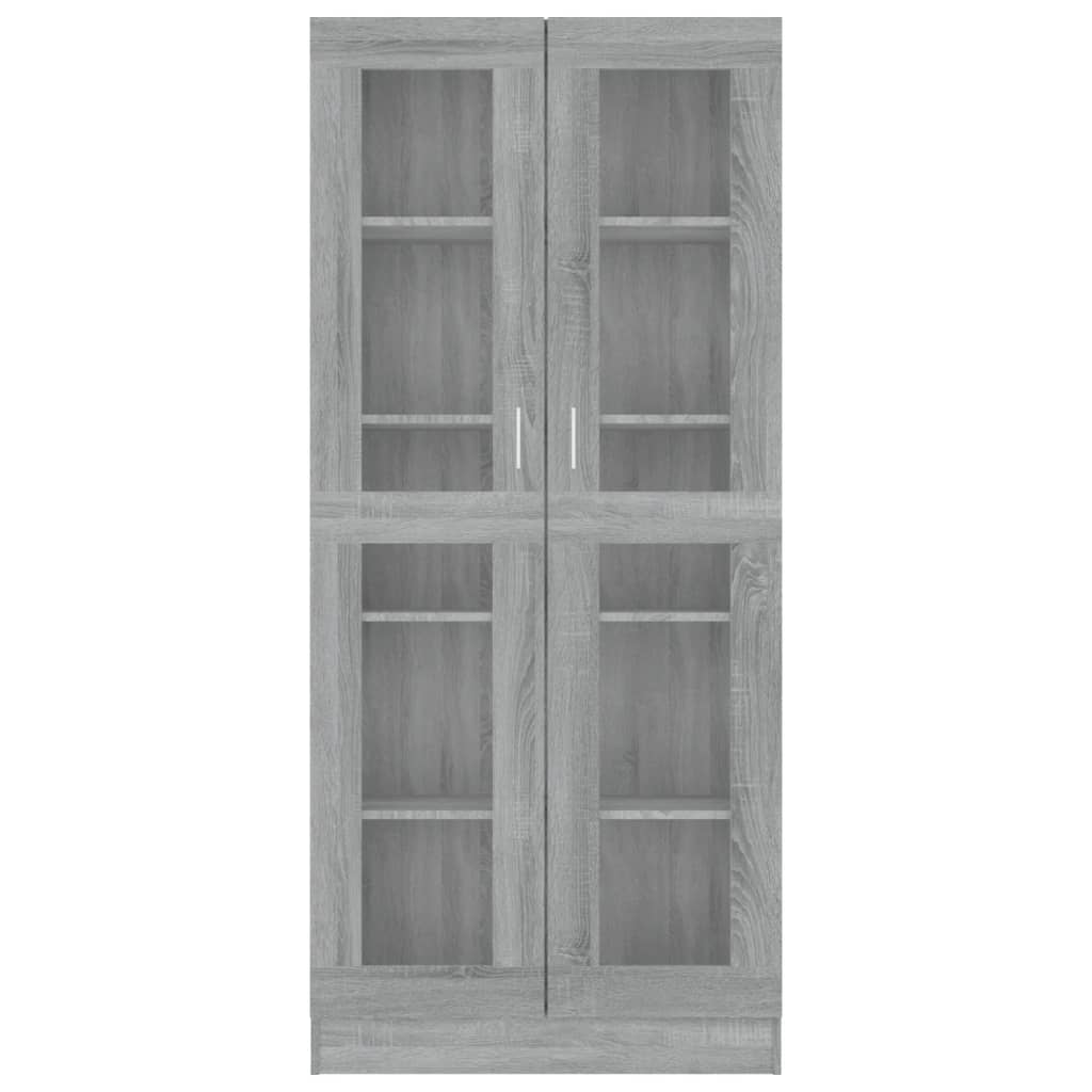 Vitrinenschrank Grau Sonoma 82,5x30,5x185,5 cm Holzwerkstoff