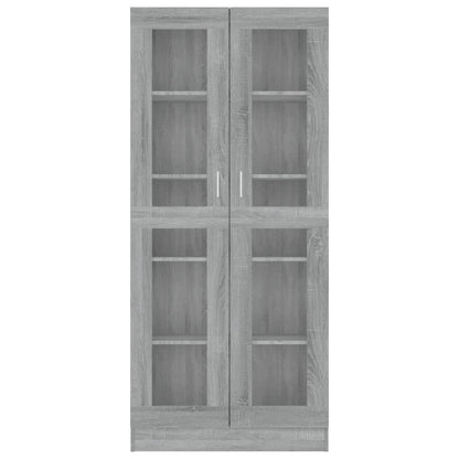 Vitrinenschrank Grau Sonoma 82,5x30,5x185,5 cm Holzwerkstoff