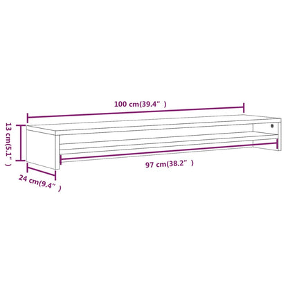 Monitorständer Braun Eichen-Optik 100x24x13 cm Holzwerkstoff