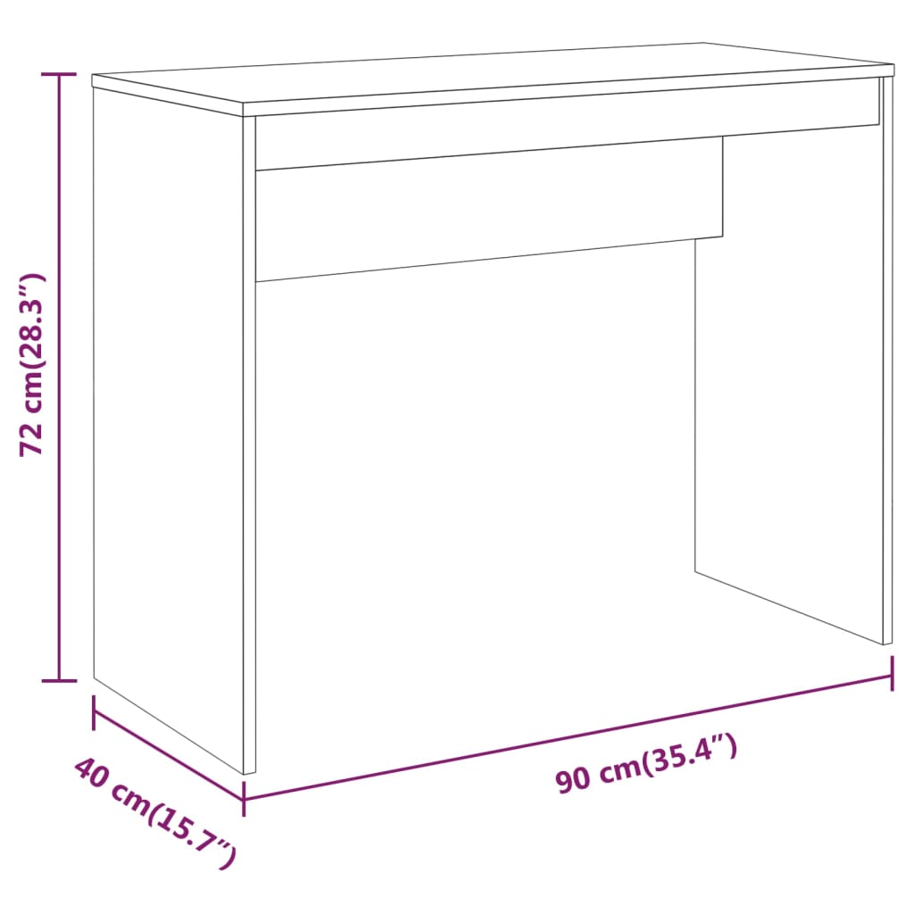 Schreibtisch Grau Sonoma 90x40x72 cm Holzwerkstoff