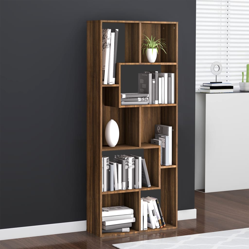 Bücherregal Braun Eichen-Optik 67x24x161 cm Holzwerkstoff