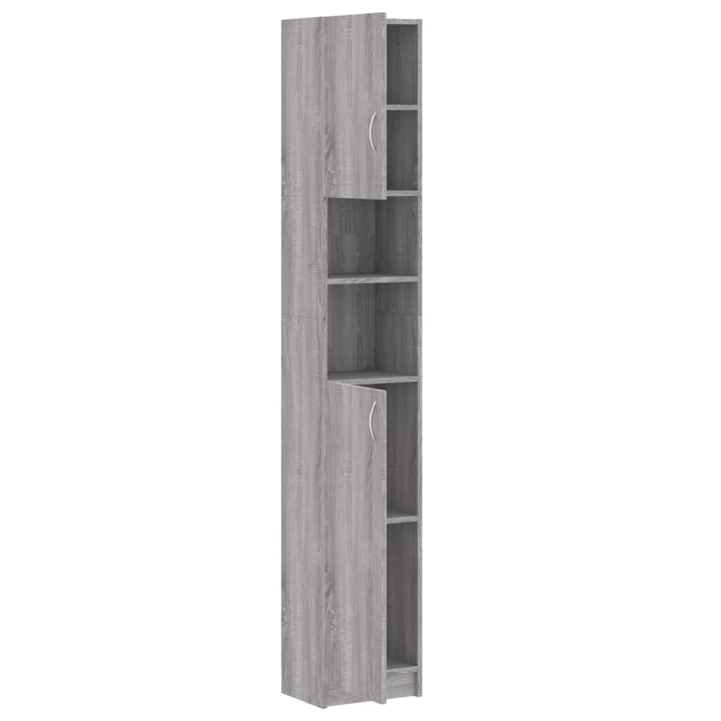 Badezimmerschrank Grau Sonoma 32x25,5x190 cm Holzwerkstoff