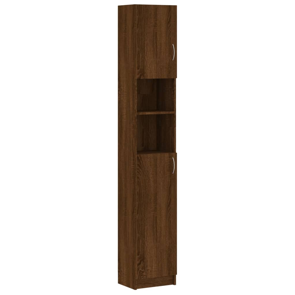 Badezimmerschrank Braun Eiche 32x25,5x190 cm Holzwerkstoff