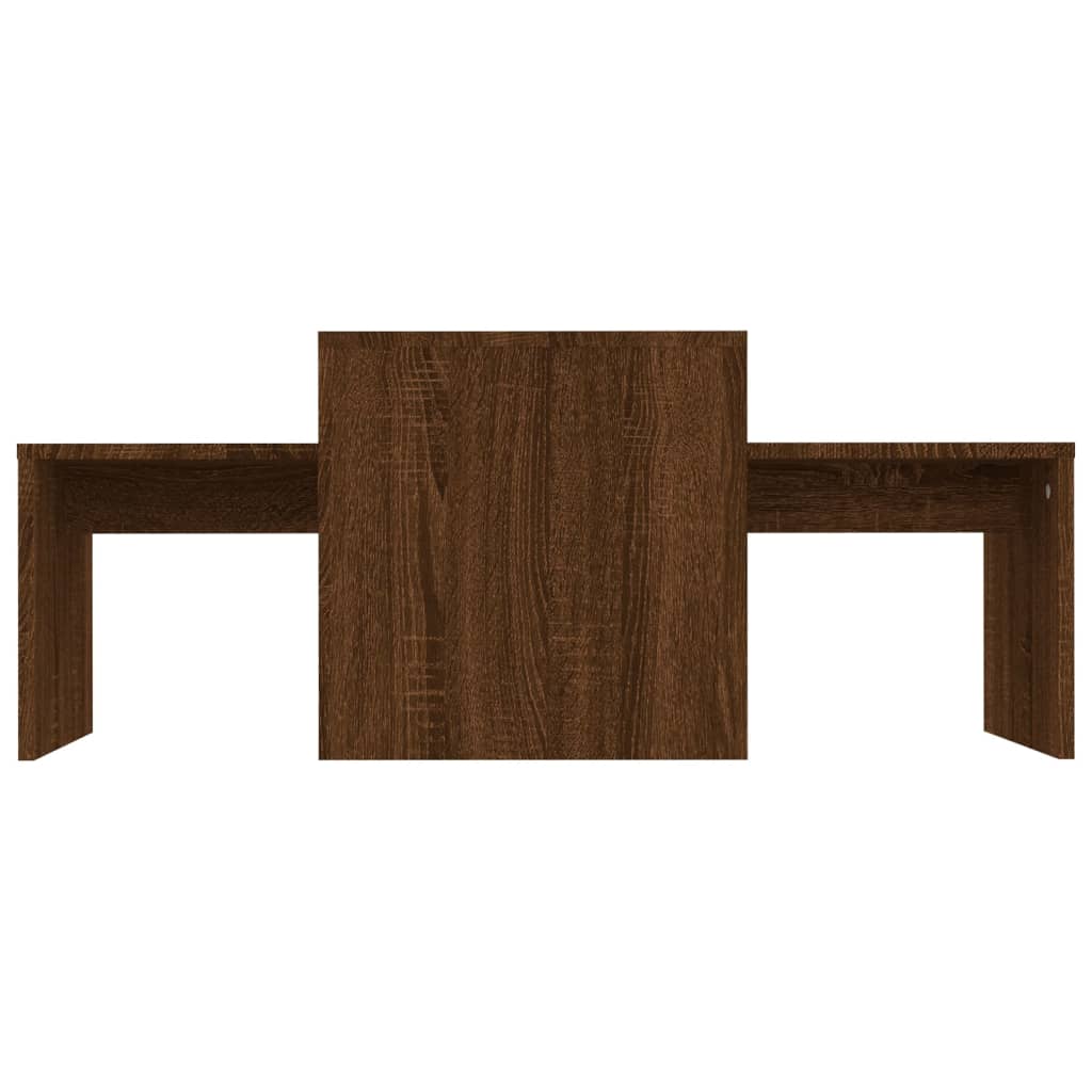 Couchtisch-Set Braun Eichen-Optik 100x48x40 cm Holzwerkstoff