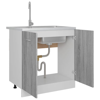 Spülenunterschrank Grau Sonoma 80x46x81,5 cm Holzwerkstoff