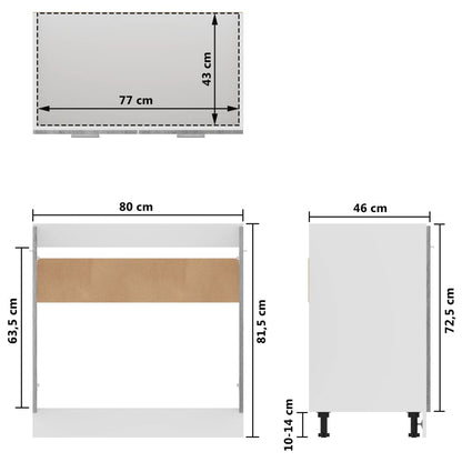 Spülenunterschrank Grau Sonoma 80x46x81,5 cm Holzwerkstoff