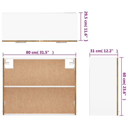 Hängeschrank Räuchereiche 80x31x60 cm Holzwerkstoff