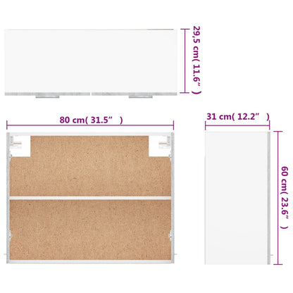 Hängeschrank Grau Sonoma 80x31x60 cm Holzwerkstoff